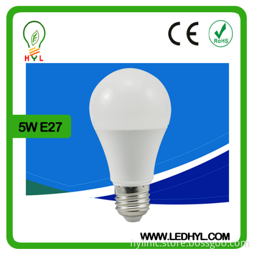 AC100-240v Led bulb 95lm/w 5W e27 led bulb light china manufacaturer